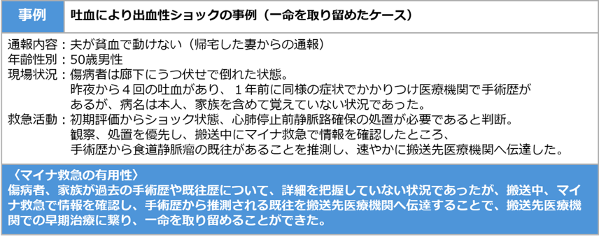 一命を取り留めたケース