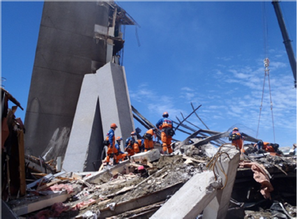 CTVビルでの捜索救助活動ニュージーランド南島地震災害（平成23年２月派遣）