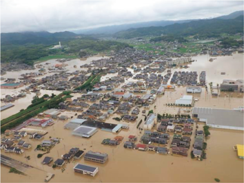 岡山県倉敷市真備町（東京消防庁提供）