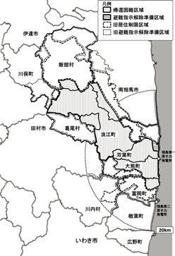 第1-7-2図　避難指示区域の概念図(平成30年4月1日現在)