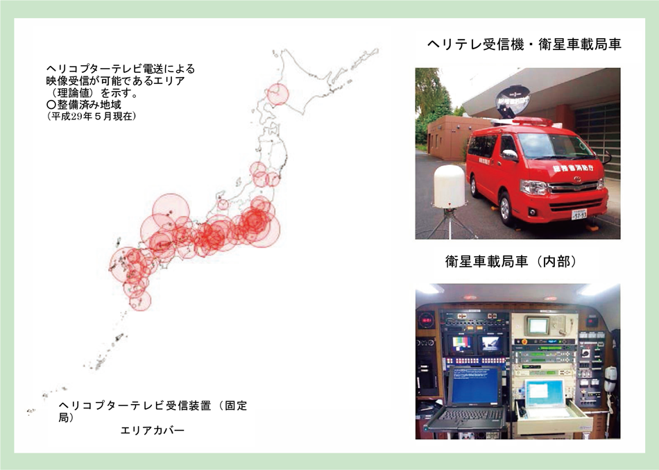 第2-10-4図　ヘリコプターテレビ電送システム受信エリア及び関連施設等