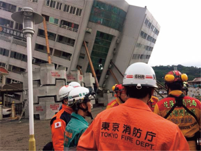 花蓮県で捜索救助活動を支援台湾東部地震災害（平成30年2月派遣）（JICA提供）