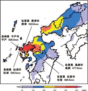 特集1-2図　期間降水量分布図（期間：8月26日0時～29日24時）