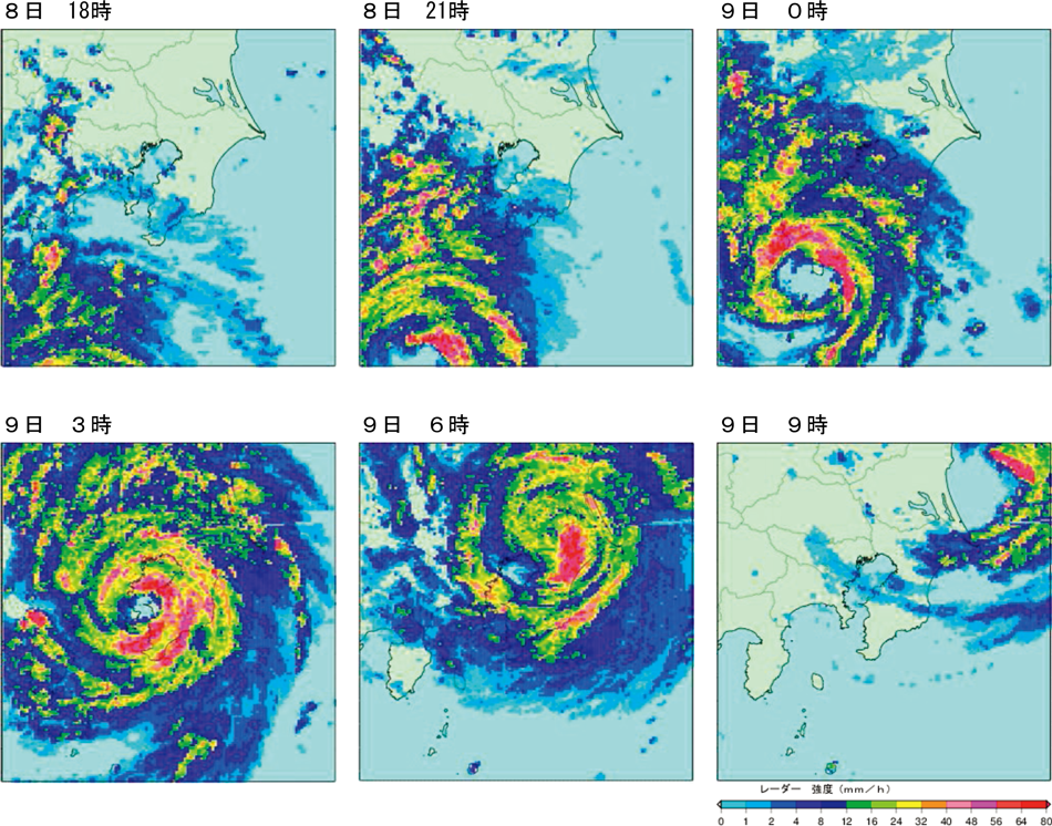 特集1-3図　雨量の状況（期間：9月8日18時～9日9時）