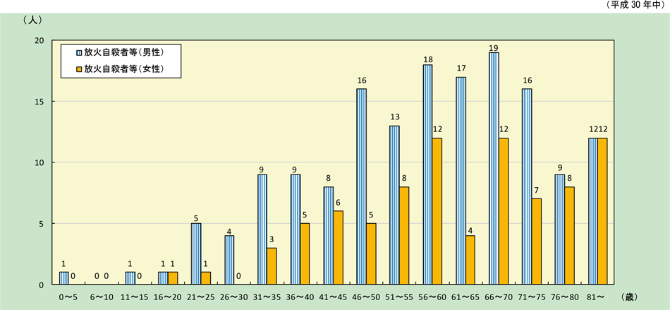 附属資料1-1-20　年齢別・性別放火自殺者等発生状況