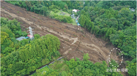 特集4-4図　救助活動現場の周辺の空撮画像