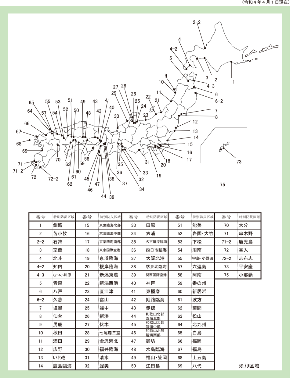 第1-3-3図 石油コンビナート等特別防災区域の指定状況