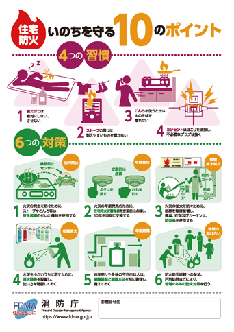 住宅防火いのちを守る10のポイントリーフレット